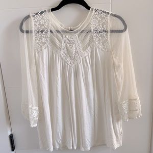 Ivory white lace Express shirt